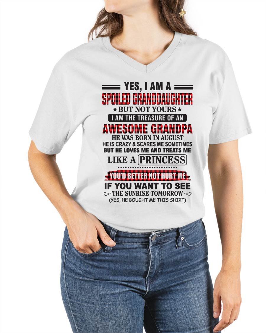 AUGUST - YES, I AM A SPOILED GRANDDAUGHTER – TREASURE OF AN AWESOME GRANDPA - FROM GRANDPA - TLEE08 (SKU2602-205-08)