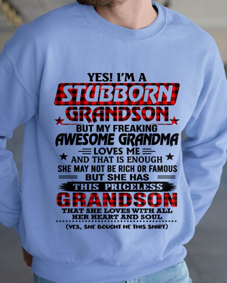 STUBBORN GRANDSON GRANDMA SHIRT - FROM GRANDMA - TLEE00 (SKU2608-86-00)