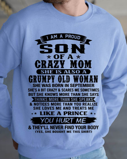 SEPTEMBER - PROUD SON OF A FREAKIN' AWESOME MOM - FROM MOM - TLEE09 (SKU2607-60-09)