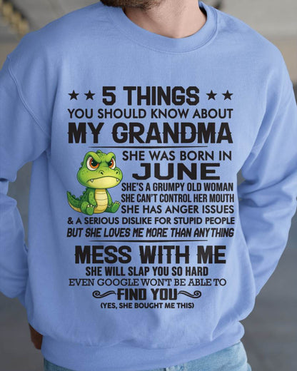 JUNE - 5 THINGS YOU SHOULD KNOW ABOUT MY GRANDMA – AND YOU'D BETTER NOT MESS WITH ME - FROM GRANDMA - TLEE06 (SKU10-06-06)