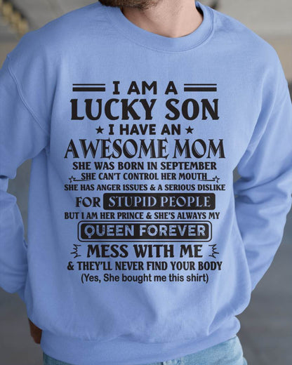 SEPTEMBER - I AM A LUCKY SON I HAVE AN AWESOME MOM - FROM MOM - TLEE09 (SKU11-37-09)