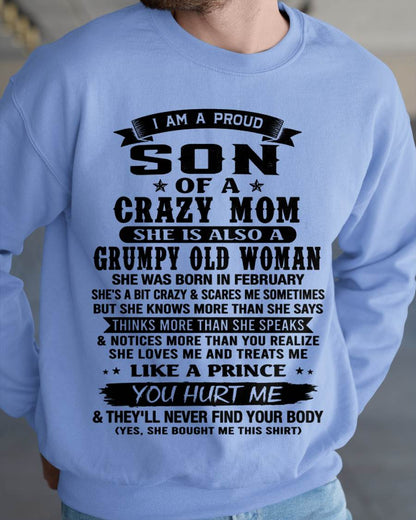 FEBRUARY - PROUD SON OF A FREAKIN' AWESOME MOM - FROM MOM - TLEE02 (SKU2607-60-02)