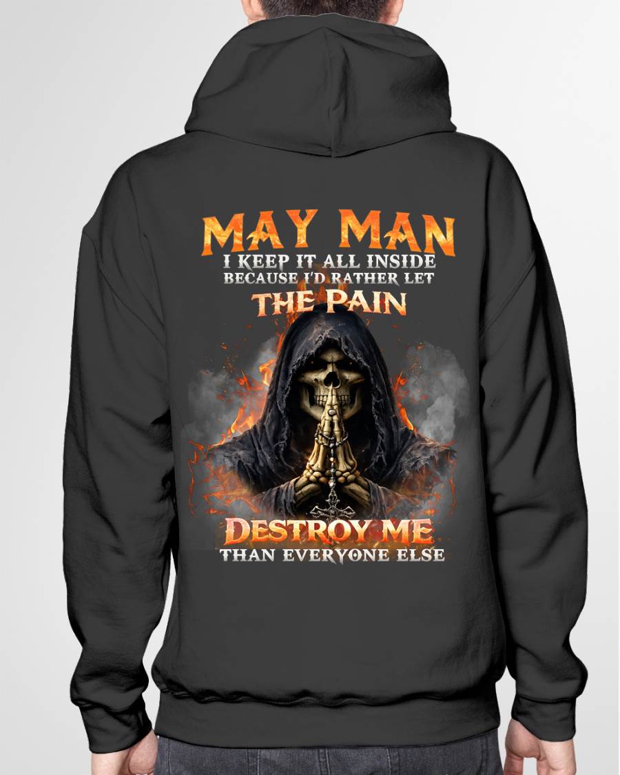 MAY MAN SKULL SHIRT – I KEEP IT ALL INSIDE DARK GOTHIC T-SHIRT - FOR MAN - TLEE05 (SKU2604-136-05)