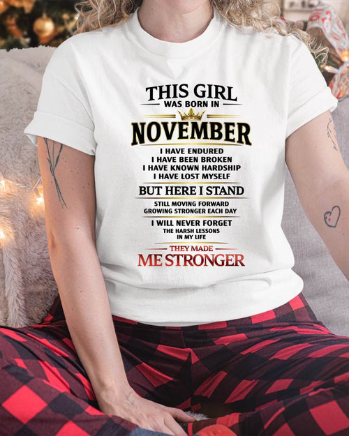 NOVEMBER - THE LESSONS HURT, BUT THEY MADE ME STRONGER - FOR WOMEN - TLEE11 (SKU2602-217-11)