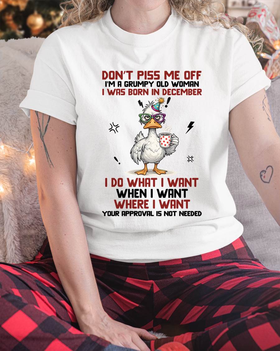 DECEMBER BORN – FEISTY WOMAN, DON’T TEST ME, I LIVE MY WAY - FOR WOMEN - TLEE12 (SKU2603-333-12)