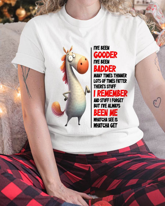 FUNNY SHIRT – GOODER BADDER HUMOR BIRTHDAY TEE - FOR WOMEN - TLEE00 (SKU2603-270-00)