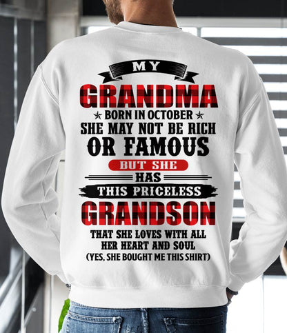 OCTOBER GRANDMA - HER PRICELESS GRANDSON - FROM GRANDMA - TLEE10 (SKU2606-337-10)