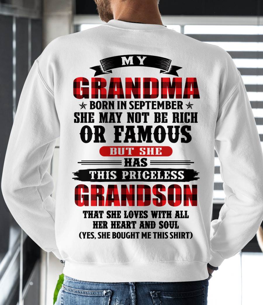 SEPTEMBER GRANDMA - HER PRICELESS GRANDSON - FROM GRANDMA - TLEE09 (SKU2606-337-09)