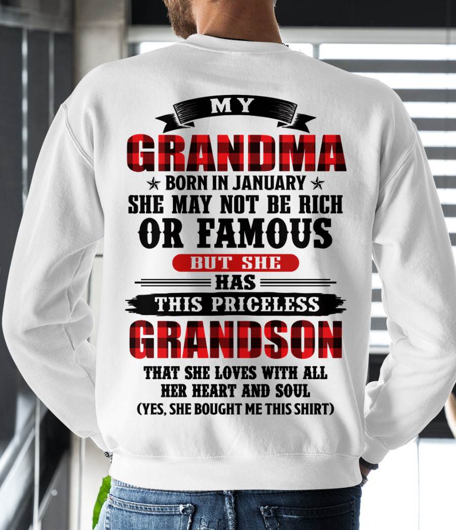 JANUARY GRANDMA - HER PRICELESS GRANDSON - FROM GRANDMA - TLEE01 (SKU2606-337-01)
