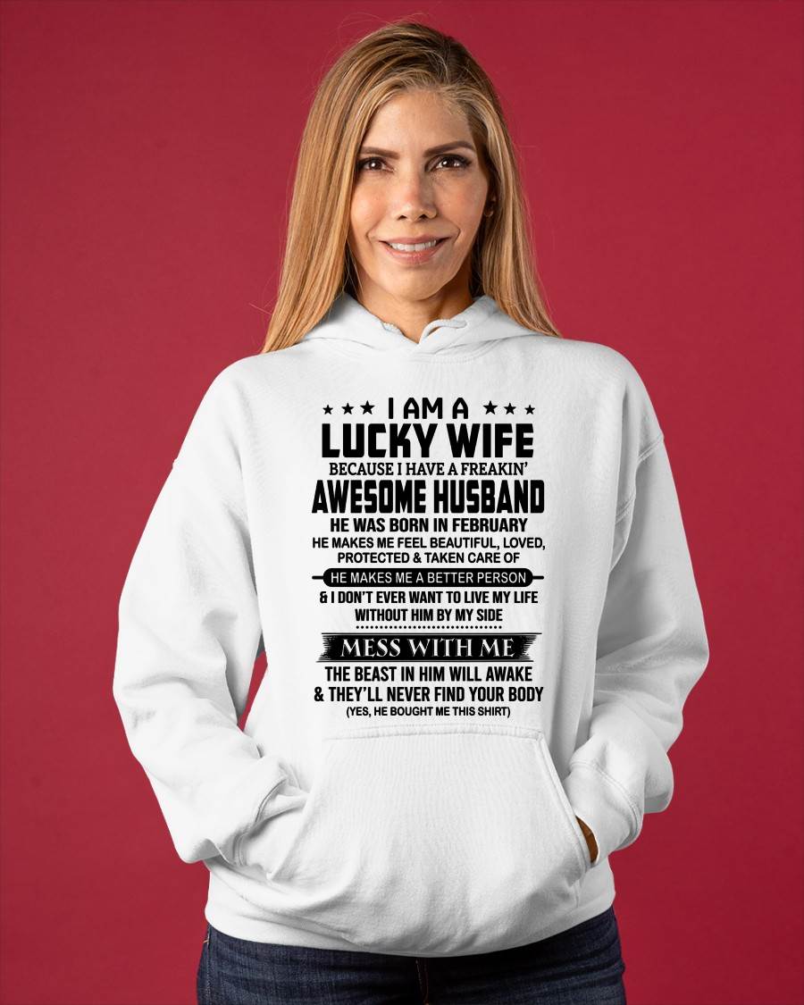 FEBRUARY BORN HUSBAND'S LUCKY WIFE - FROM HUSBAND - TLEE02 (SKU2605-97-02)