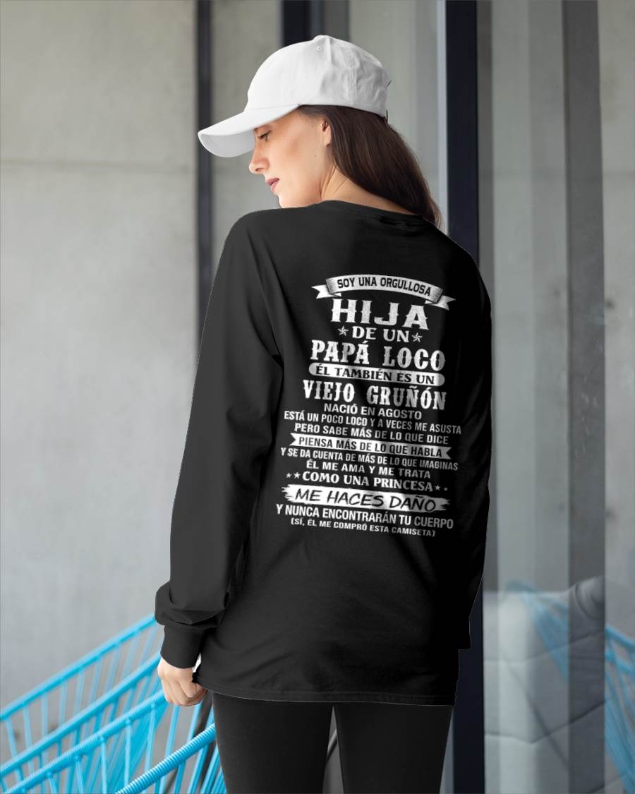 AGOSTO / HIJA DE UN PAPÁ LOCO SHIRT - REGALO DE PAPÁ  - TLEE08 (SKU2606-229-08)