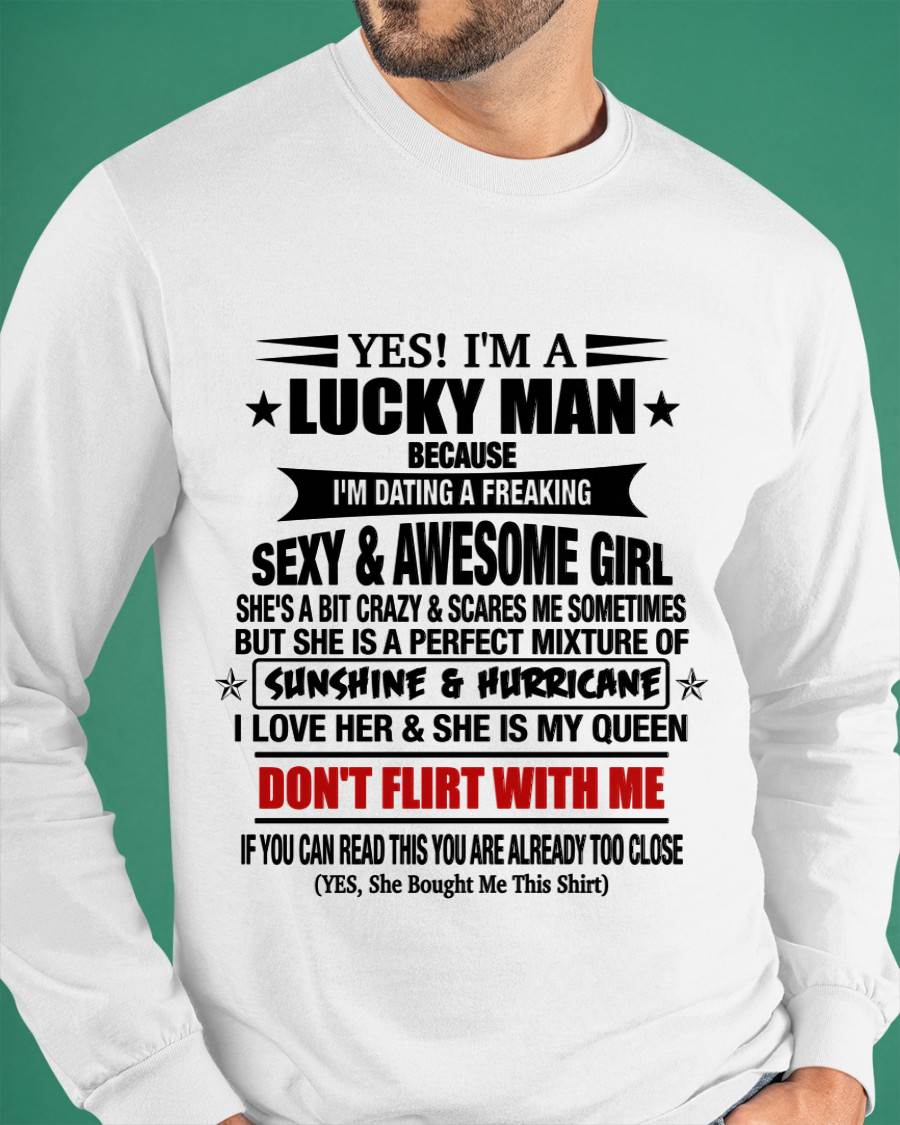 LUCKY MAN WITH AN AMAZING GIRLFRIEND TEE - FROM GF - TLEE00 (SKU2605-98-00)