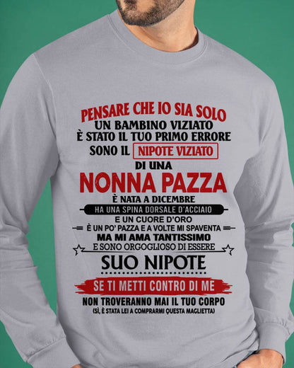 NONNA PAZZA NATA A DICEMBRE – NIPOTE VIZIATO – DALLA NONNA - TLEE12 (SKU2605-334-12)