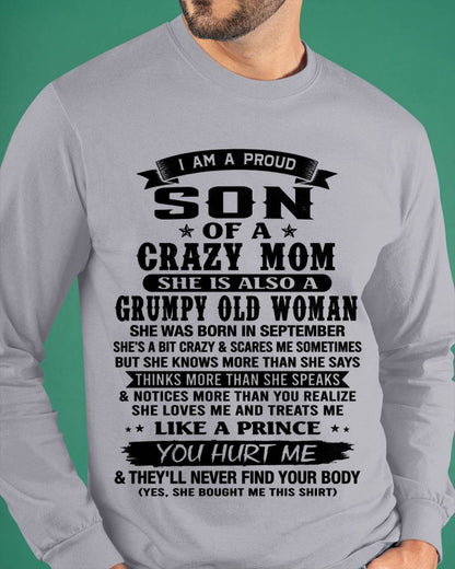 SEPTEMBER - PROUD SON OF A FREAKIN' AWESOME MOM - FROM MOM - TLEE09 (SKU2607-60-09)