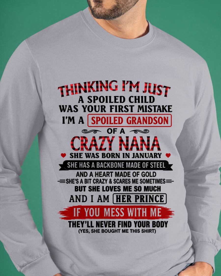 JANUARY - NANA LOVES HER GRANDSON SHIRT - FROM GRANDMA - TLEE01 (SKU2608-28-01)