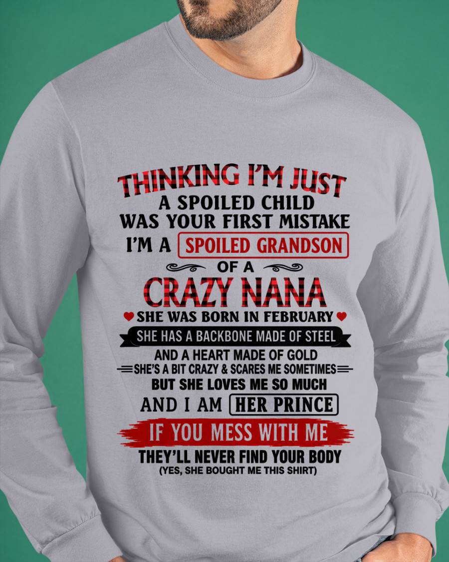 FEBRUARY - NANA LOVES HER GRANDSON SHIRT - FROM GRANDMA - TLEE02 (SKU2608-28-02)