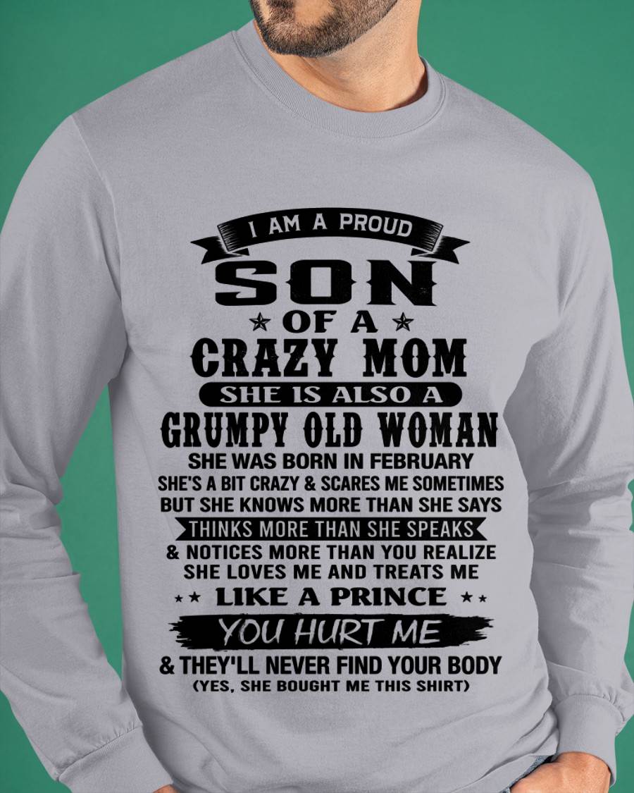 FEBRUARY - PROUD SON OF A FREAKIN' AWESOME MOM - FROM MOM - TLEE02 (SKU2607-60-02)