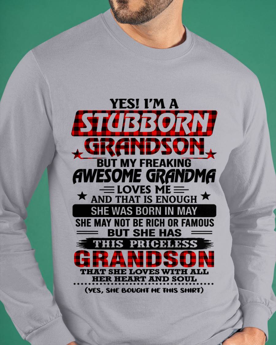 MAY - STUBBORN GRANDSON GRANDMA SHIRT - FROM GRANDMA - TLEE05 (SKU2608-86-05)