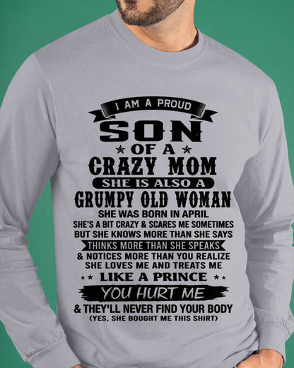 APRIL - PROUD SON OF A FREAKIN' AWESOME MOM - FROM MOM - TLEE04 (SKU2607-60-04)