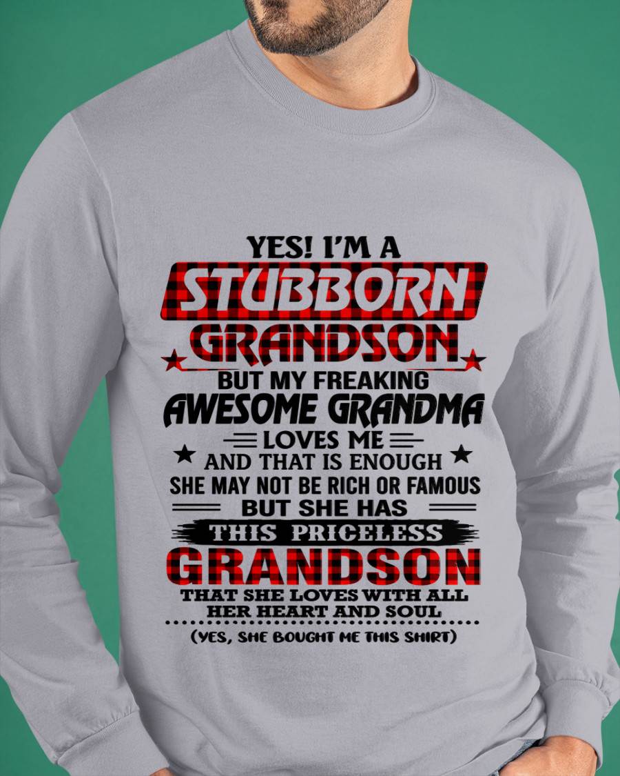 STUBBORN GRANDSON GRANDMA SHIRT - FROM GRANDMA - TLEE00 (SKU2608-86-00)