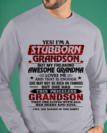 STUBBORN GRANDSON GRANDMA SHIRT - FROM GRANDMA - TLEE00 (SKU2608-86-00)