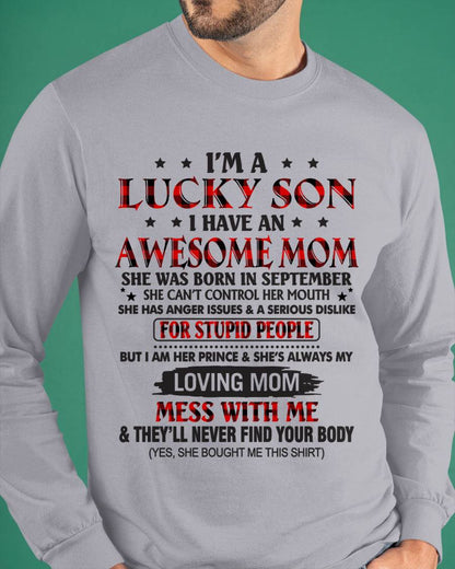 SEPTEMBER - I’M A LUCKY SON I HAVE AN AWESOME MOM - FROM MOM - TLEE09 (SKU26T-01-24-09)