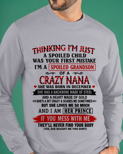 DECEMBER - NANA LOVES HER GRANDSON SHIRT - FROM GRANDMA - TLEE12 (SKU2608-28-12)