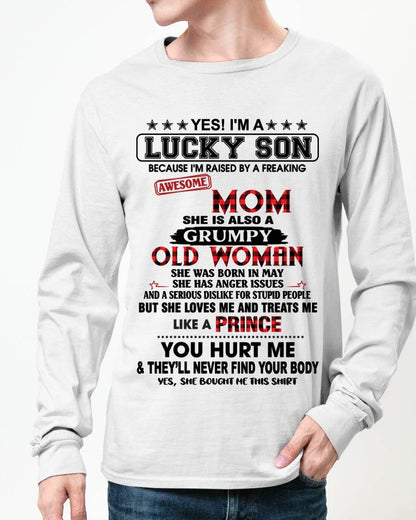 MAY - LUCKY SON – PROUD TO BE RAISED BY AN AWESOME MOM - FROM MOM - TLEE05 (SKU2603-106-05)