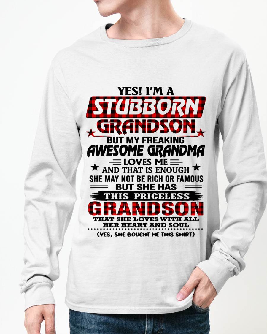 STUBBORN GRANDSON GRANDMA SHIRT - FROM GRANDMA - TLEE00 (SKU2608-86-00)