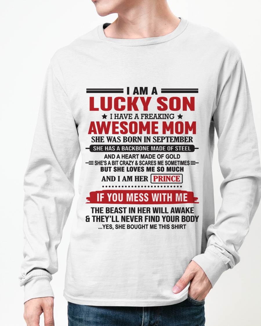 SEPTEMBER - LUCKY SON OF A STRONG AND PROTECTIVE MOM - FROM MOM - TLEE09 (SKU2602-97-09)