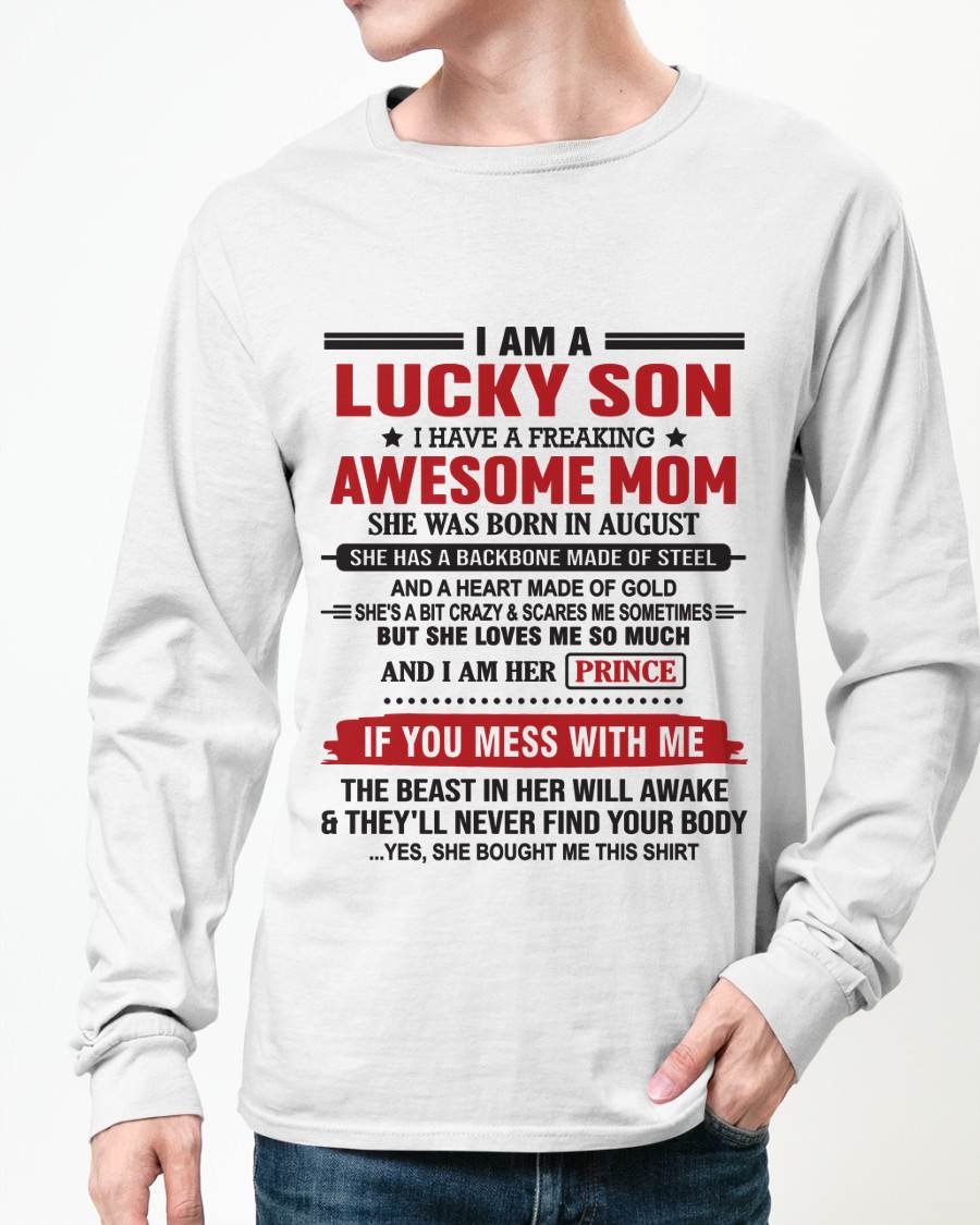AUGUST - LUCKY SON OF A STRONG AND PROTECTIVE MOM - FROM MOM - TLEE08 (SKU2602-97-08)