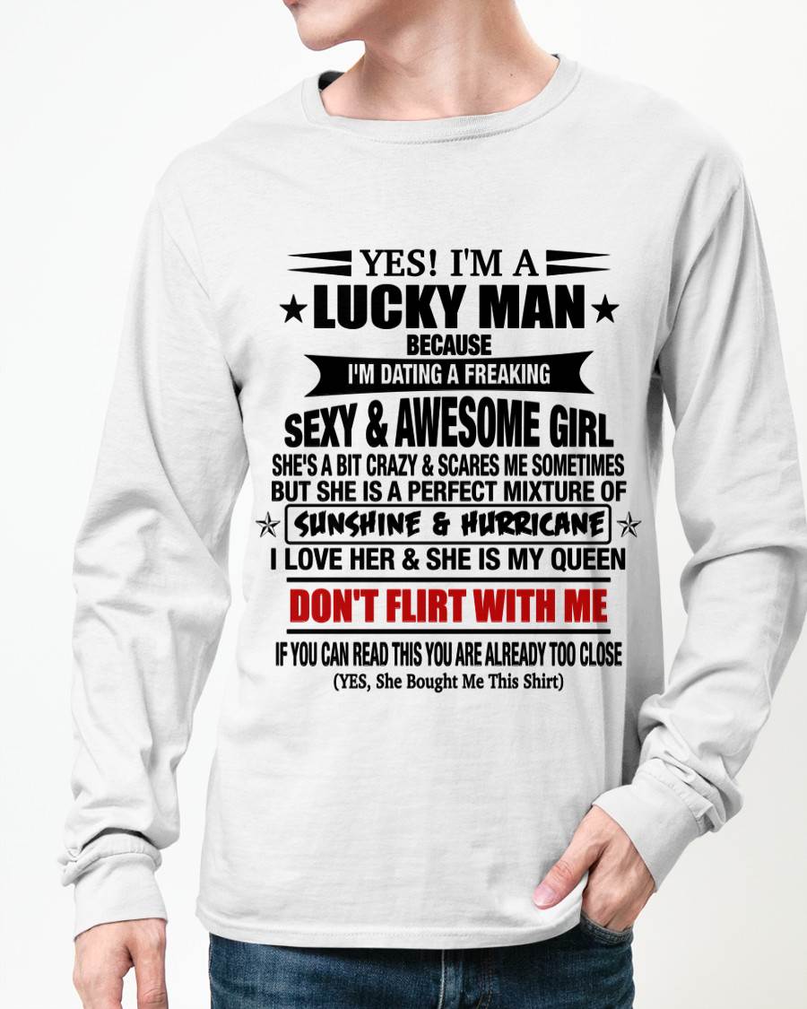 LUCKY MAN WITH AN AMAZING GIRLFRIEND TEE - FROM GF - TLEE00 (SKU2605-98-00)