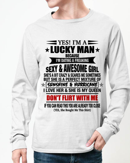 LUCKY MAN WITH AN AMAZING GIRLFRIEND TEE - FROM GF - TLEE00 (SKU2605-98-00)