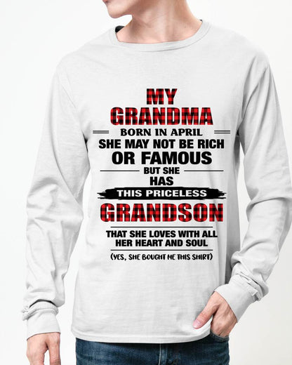 APRIL GRANDMA LOVES ME – PRICELESS GRANDSON GIFT- FROM GRANDMA - TLEE04 (SKU2604-260-04)
