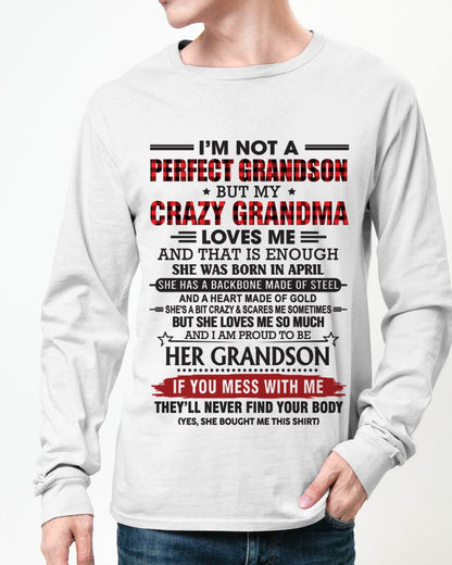 APRIL - I’M NOT PERFECT, BUT MY CRAZY GRANDMA LOVES ME - FROM GRANDMA - TLEE04 (SKU26T-01131-04)