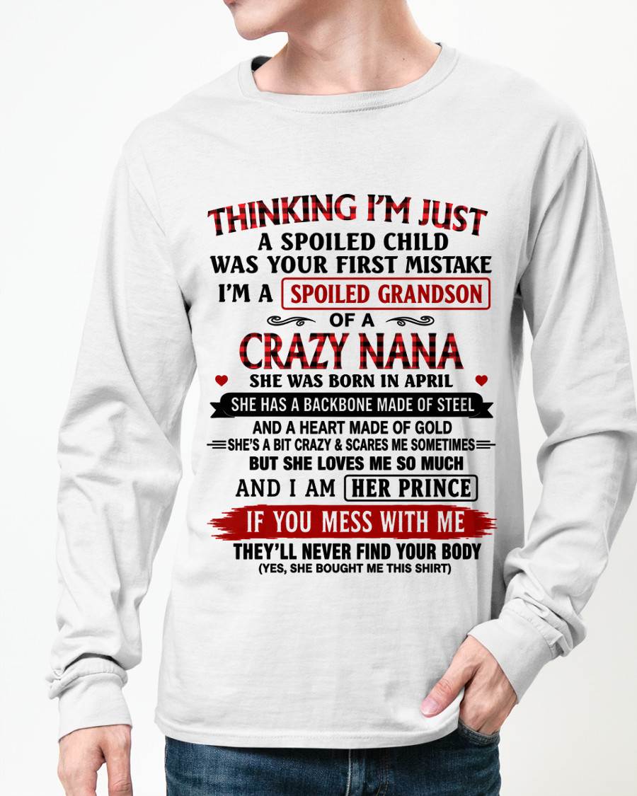 APRIL - NANA LOVES HER GRANDSON SHIRT - FROM GRANDMA - TLEE04 (SKU2608-28-04)