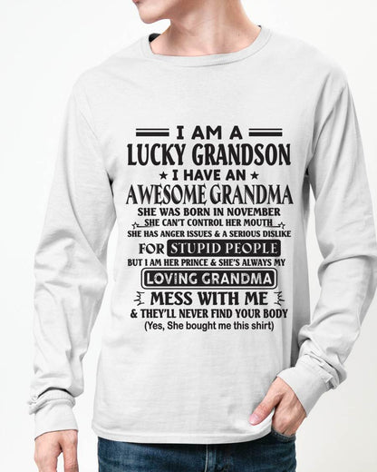 NOVEMBER - I AM A LUCKY GRANDSON I HAVE AN AWESOME GRANDMA - FROM GRANDMA - TLEE11 (SKU12-40-11)