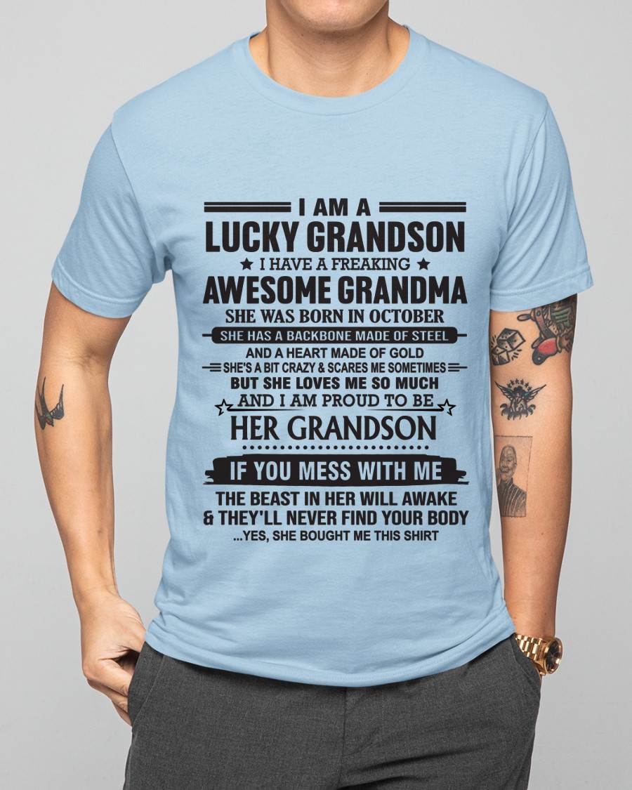 OCTOBER - GRANDSON OF A STRONG & LOVING GRANDMA - FROM GRANDMA - TLEE10 (SKU11-154-10)