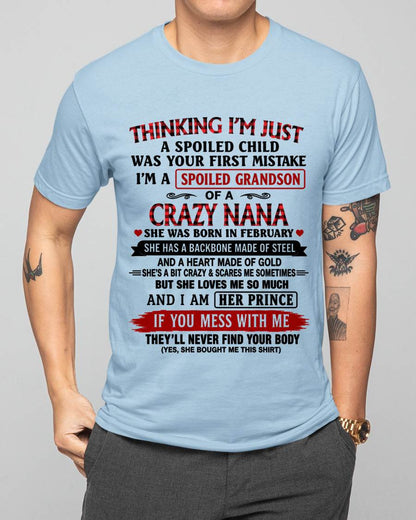 FEBRUARY - NANA LOVES HER GRANDSON SHIRT - FROM GRANDMA - TLEE02 (SKU2608-28-02)