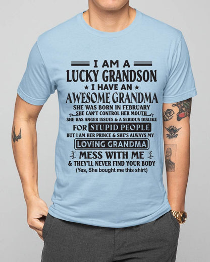 FEBRUARY - I AM A LUCKY GRANDSON I HAVE AN AWESOME GRANDMA - FROM GRANDMA - TLEE02 (SKU12-40-02)