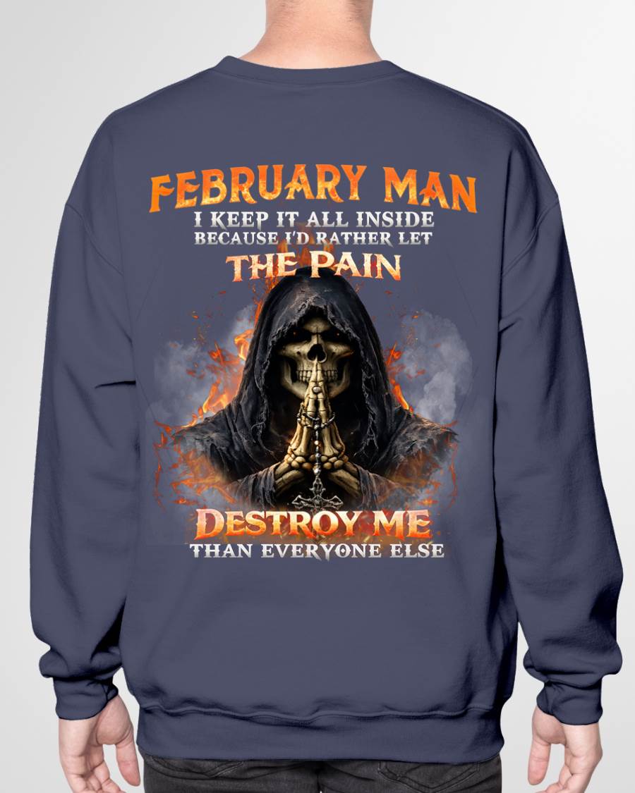 FEBRUARY MAN SKULL SHIRT – I KEEP IT ALL INSIDE DARK GOTHIC T-SHIRT - FOR MAN - TLEE02 (SKU2604-136-02)