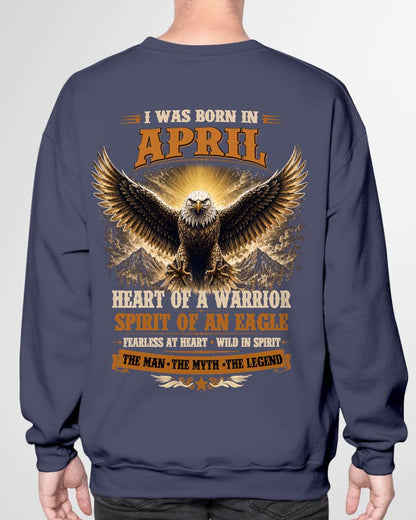 APRIL BORN WARRIOR EAGLE SHIRT DESIGN - FOR MAN - TLEE04 (SKU2605-225-04)