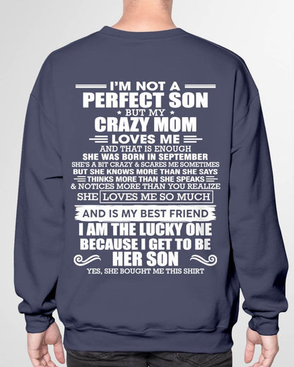 SEPTEMBER MOM - SHE MAY BE CRAZY BUT SHE LOVES ME UNCONDITIONALLY - FROM MOM - TLEE09 (SKU2604-84-09)
