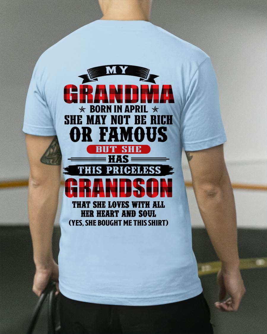 APRIL GRANDMA - HER PRICELESS GRANDSON - FROM GRANDMA - TLEE04 (SKU2606-337-04)