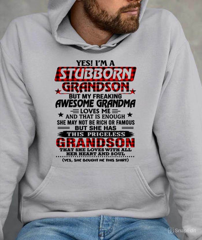 STUBBORN GRANDSON GRANDMA SHIRT - FROM GRANDMA - TLEE00 (SKU2608-86-00)