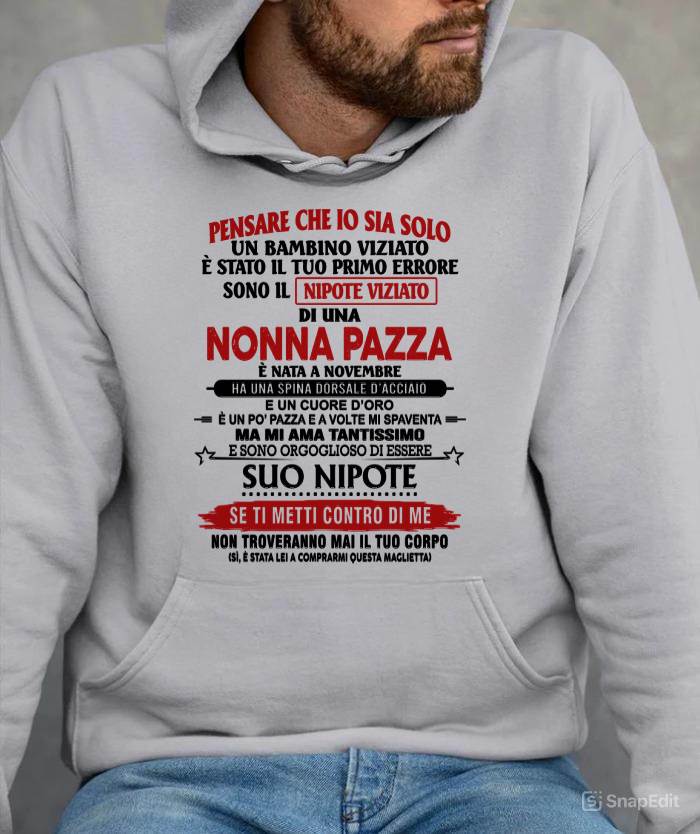 NONNA PAZZA NATA A NOVEMBRE – NIPOTE VIZIATO – DALLA NONNA - TLEE11 (SKU2605-334-11)