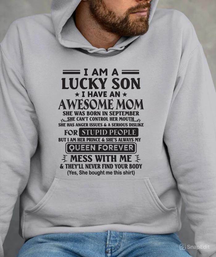 SEPTEMBER - I AM A LUCKY SON I HAVE AN AWESOME MOM - FROM MOM - TLEE09 (SKU11-37-09)