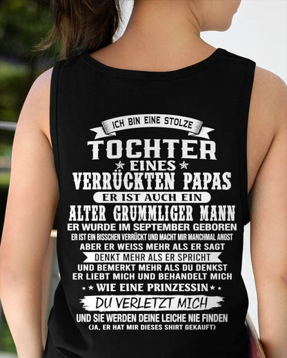SEPTEMBER / TOCHTER EINES VERRÜCKTEN PAPAS SHIRT - GESCHENK VOM PAPA - TLEE09 (SKU2606-230-09)