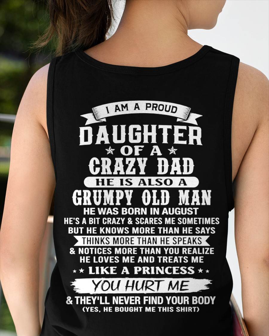 AUGUST - PROUD DAUGHTER OF A CRAZY DAD - FROM DAD - TLEE08 (SKU2606-70-08)