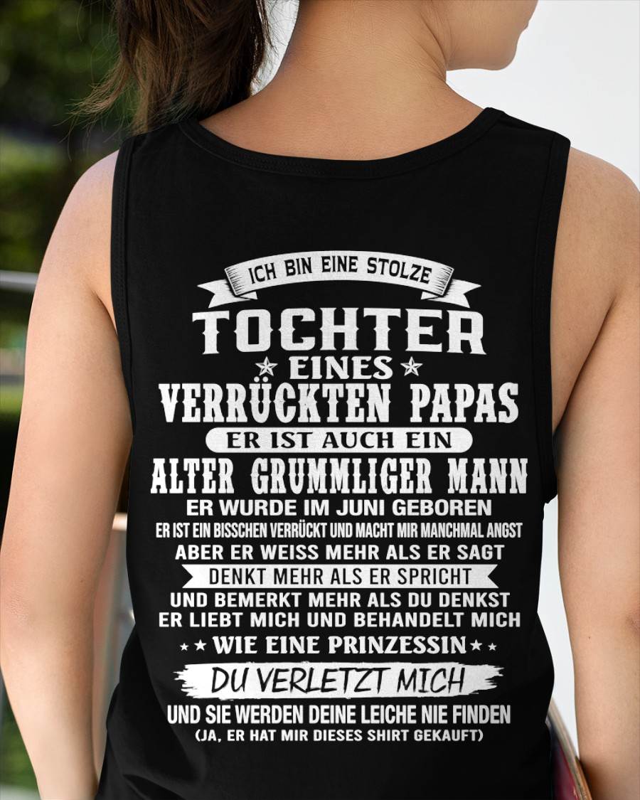JUNI / TOCHTER EINES VERRÜCKTEN PAPAS SHIRT - GESCHENK VOM PAPA  - TLEE06 (SKU2606-230-06)